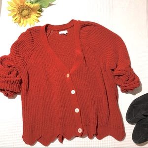 Cropped Knit Cardigan